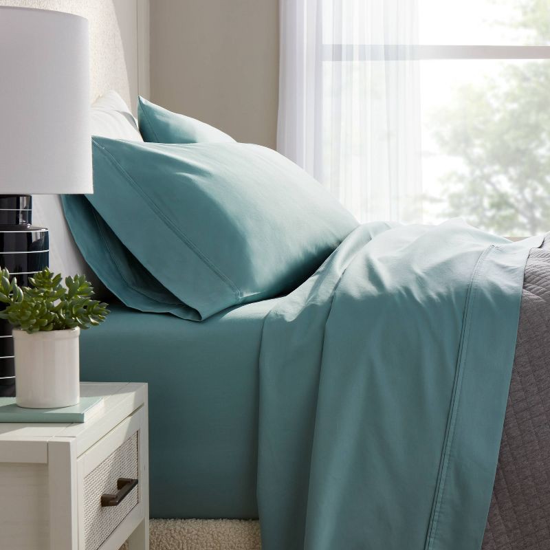 slide 2 of 4, Twin/Twin XL 400 Thread Count Performance Sheet Set Light Teal - Threshold™, 1 ct