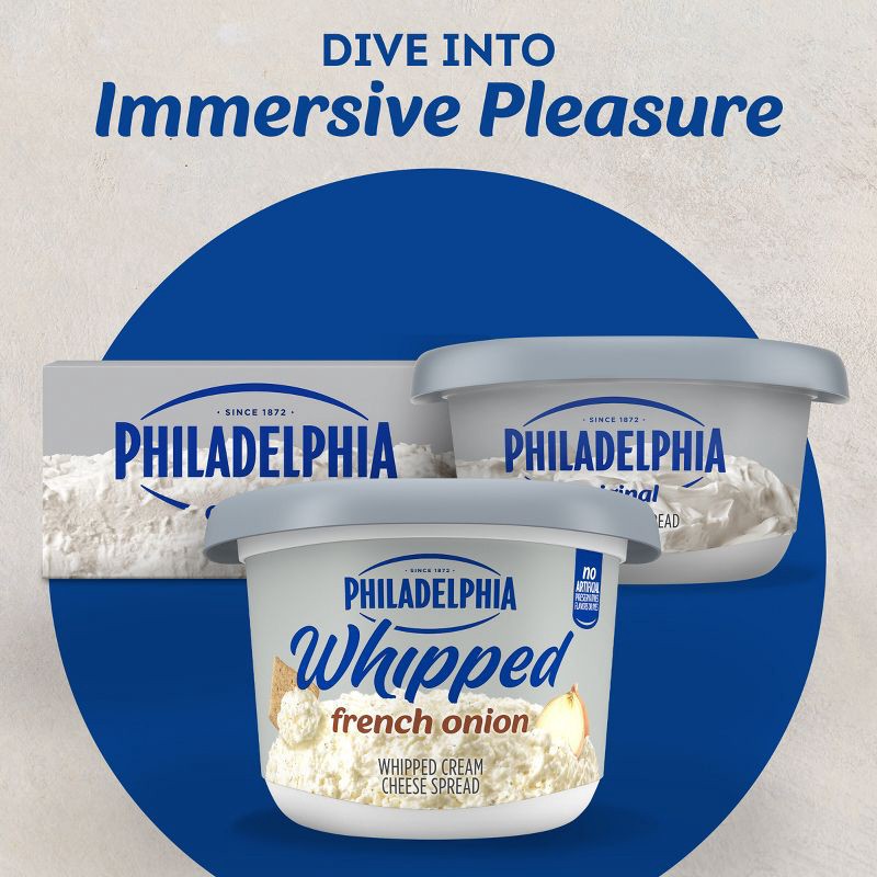 slide 8 of 9, Philadelphia Whipped French Onion Cheese - 7.5oz, 7.5 oz