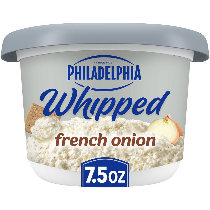 slide 1 of 9, Philadelphia Whipped French Onion Cheese - 7.5oz, 7.5 oz