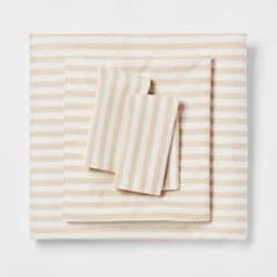 Twin/Twin XL Microfiber Sheet Set Neutral Stripe - Room Essentials™