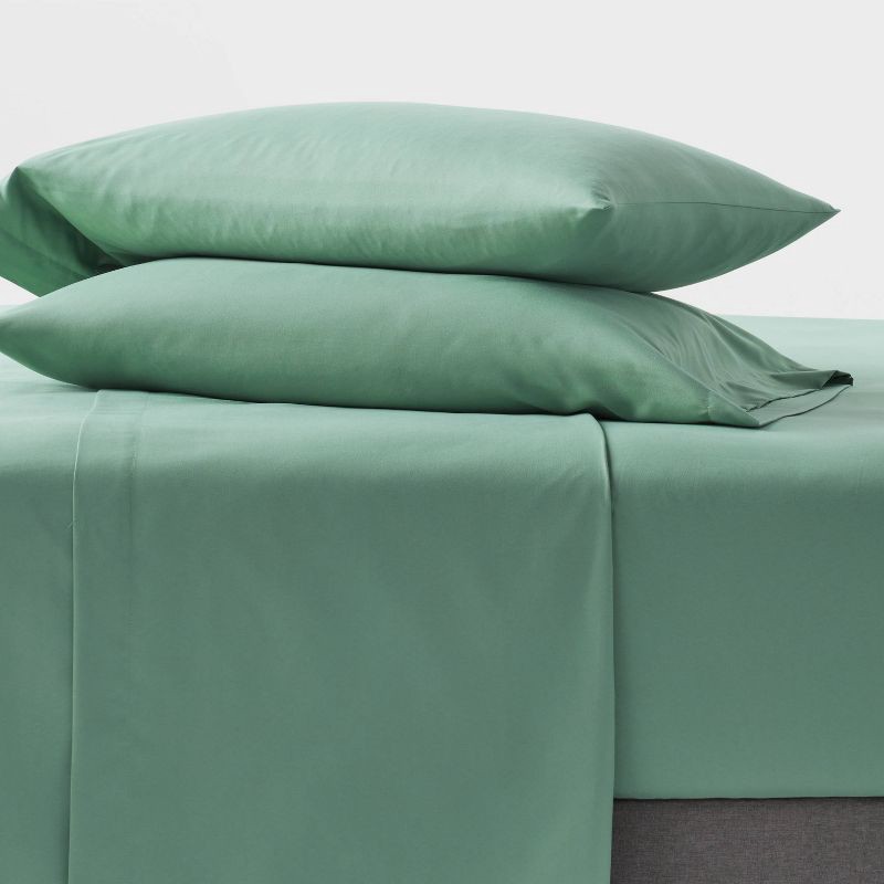 slide 2 of 4, King Microfiber Sheet Set Sage Green - Room Essentials™, 1 ct