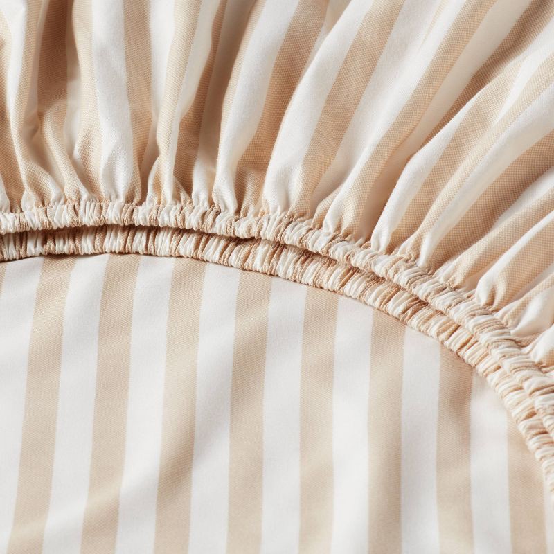 slide 4 of 4, Full Microfiber Sheet Set Neutral Stripe - Room Essentials™, 1 ct