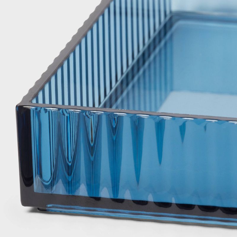 slide 3 of 4, Ribbed Tray Blue - Room Essentials™, 1 ct