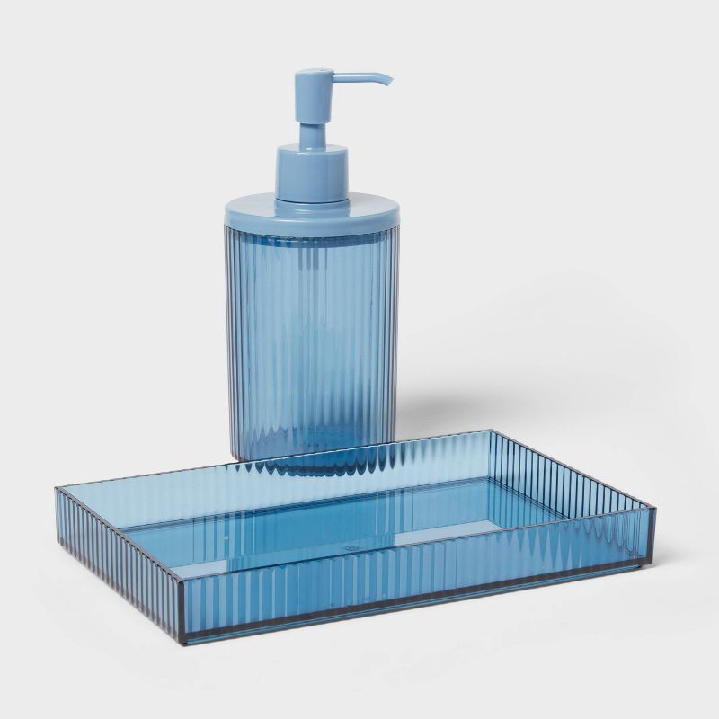 slide 4 of 4, Ribbed Tray Blue - Room Essentials™, 1 ct