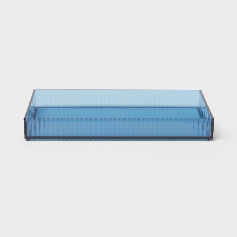 slide 1 of 4, Ribbed Tray Blue - Room Essentials™, 1 ct