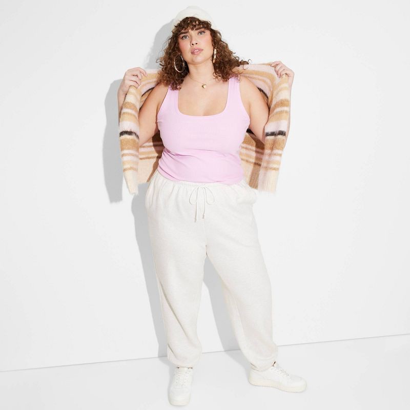 slide 1 of 3, Women's High-Rise Slim Fit Joggers - Wild Fable™ Heather Gray XXL: Cotton Blend, Recycled Polyester, Elastic Waistband, 29" Inseam, 1 ct