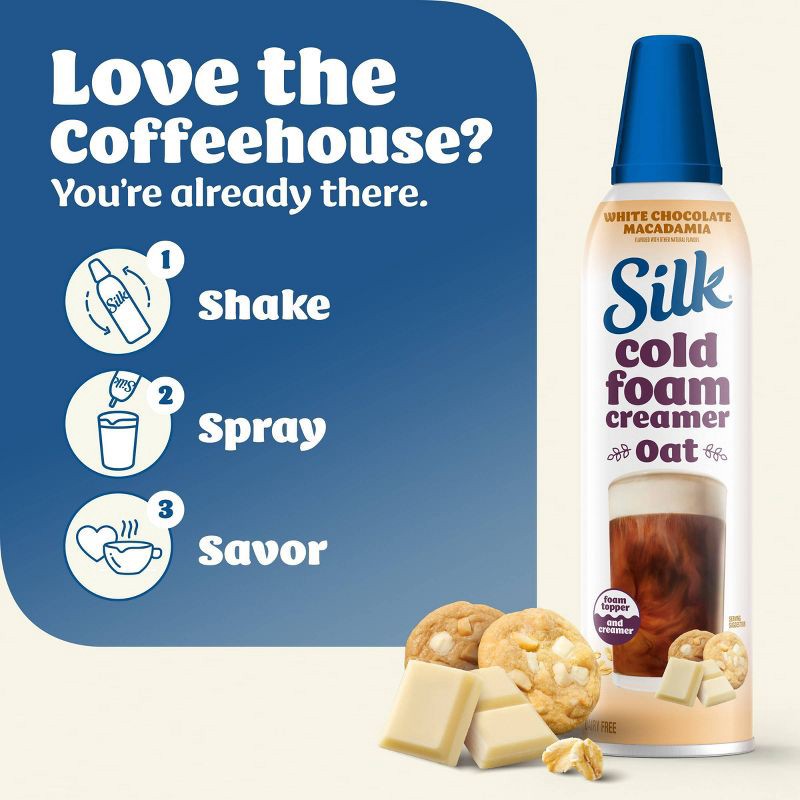 slide 5 of 10, Silk Cold Foam White Chocolate Macchiato Cream - 14 fl oz, 14 fl oz