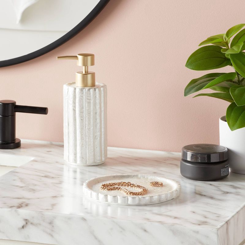 slide 2 of 4, Fluted Capiz Soap Pump - Threshold™, 1 ct