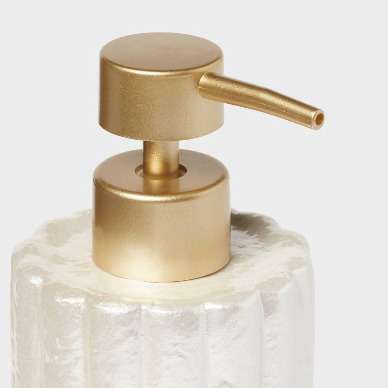 slide 3 of 4, Fluted Capiz Soap Pump - Threshold™, 1 ct