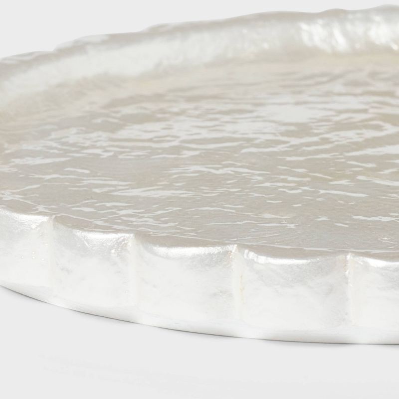 slide 3 of 4, Fluted Capiz Tray - Threshold™, 1 ct