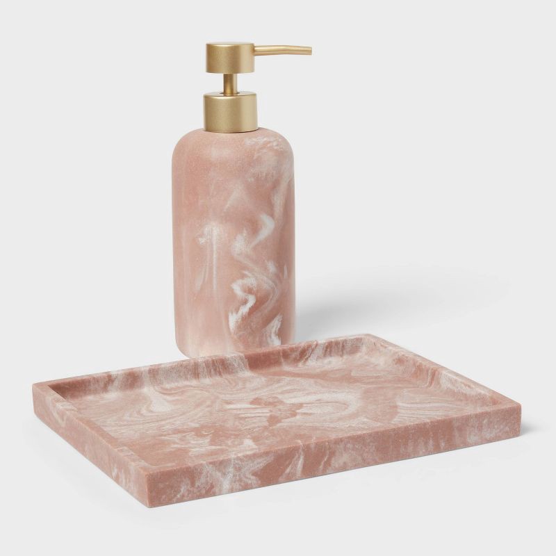 slide 4 of 4, Pink Quartz Resin Soap Pump - Threshold™, 1 ct