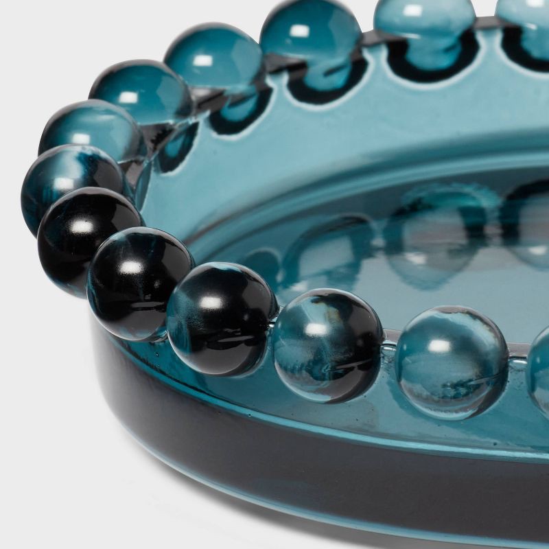 slide 3 of 4, Textured Glass Tray Blue - Threshold™, 1 ct