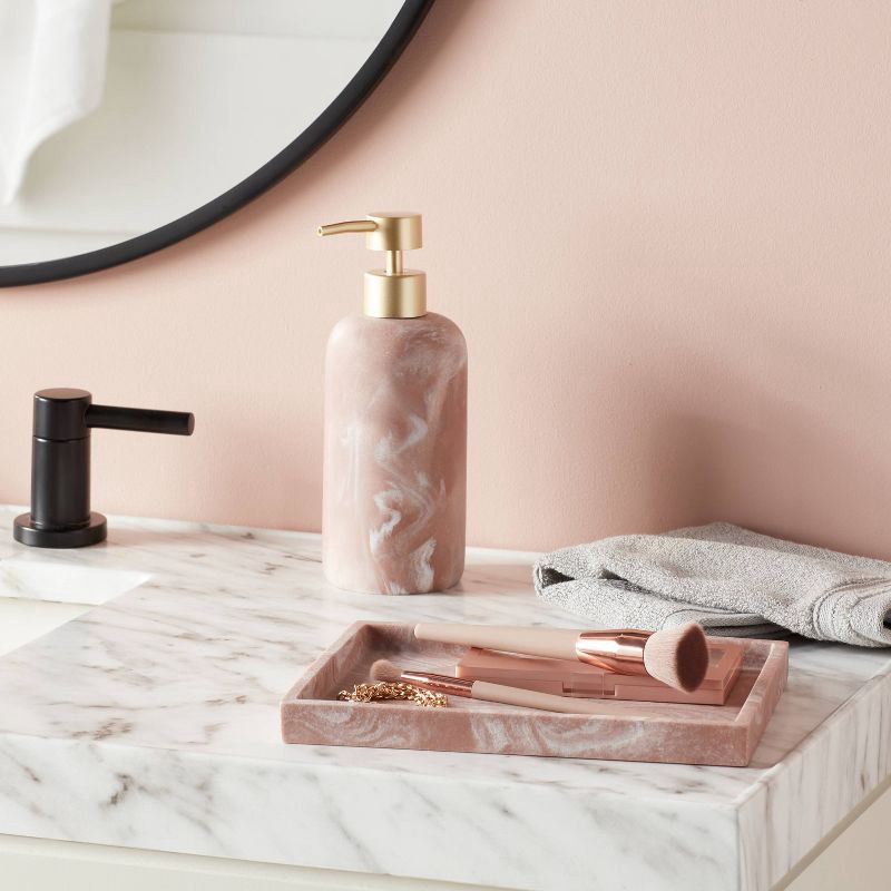 slide 2 of 4, Pink Quartz Resin Tray - Threshold™, 1 ct