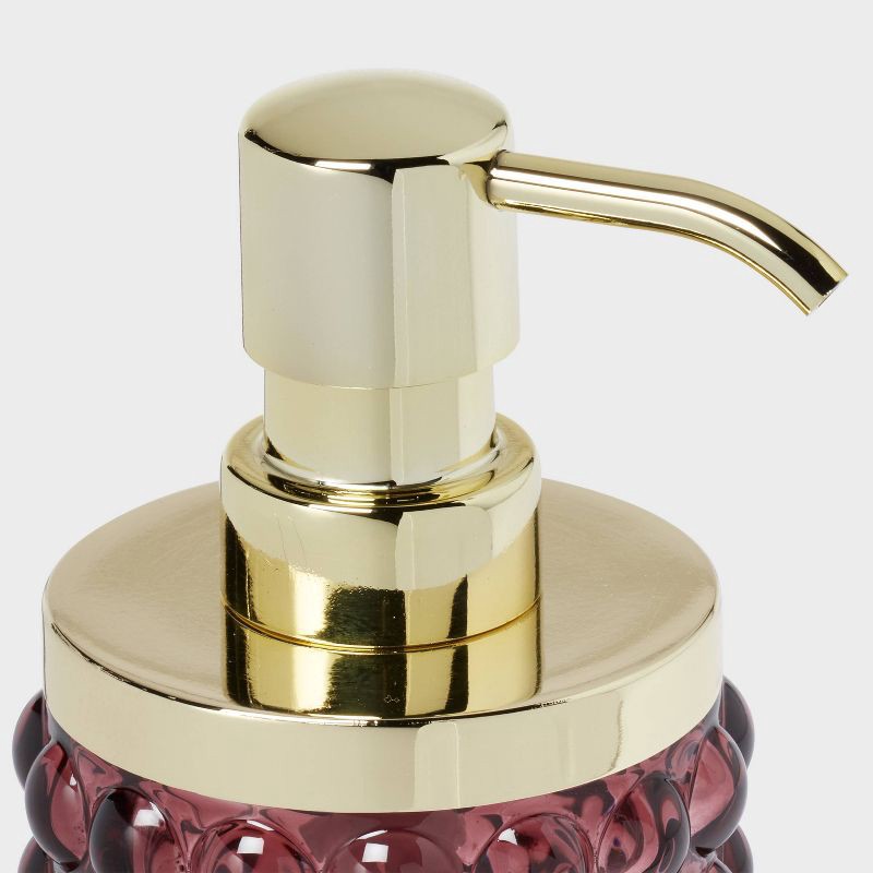 slide 3 of 4, Textured Glass Soap Pump Mulberry - Threshold™, 1 ct