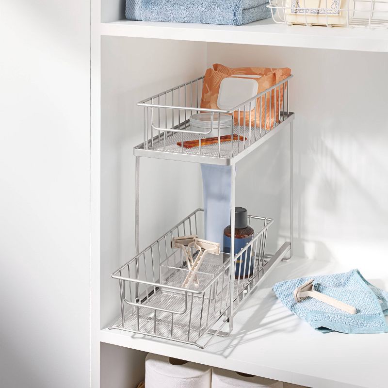 slide 2 of 4, 2 Tier Slide Out Chrome - Brightroom™, 1 ct