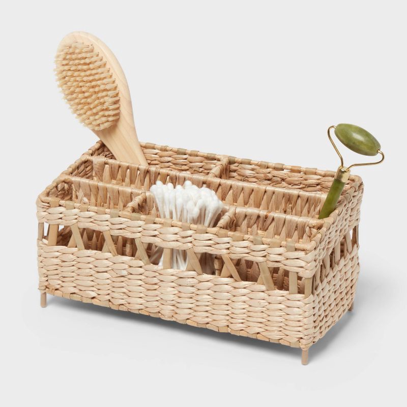slide 1 of 3, Natural Woven Makeup Organizer - Threshold™, 1 ct