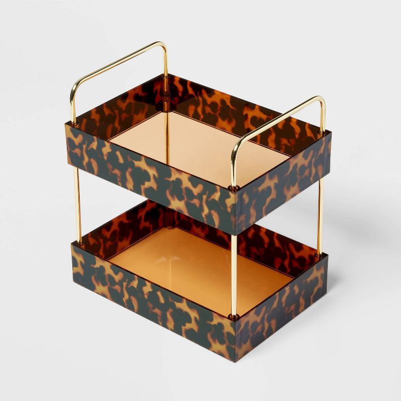 slide 3 of 3, Leopard Print Tiered Tray - Threshold™, 1 ct