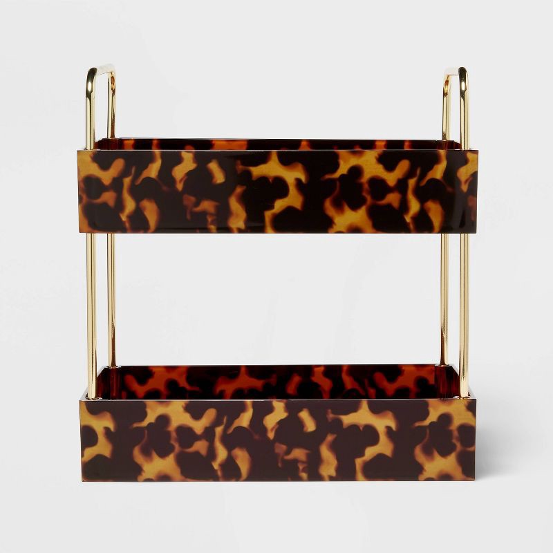 slide 1 of 3, Leopard Print Tiered Tray - Threshold™, 1 ct