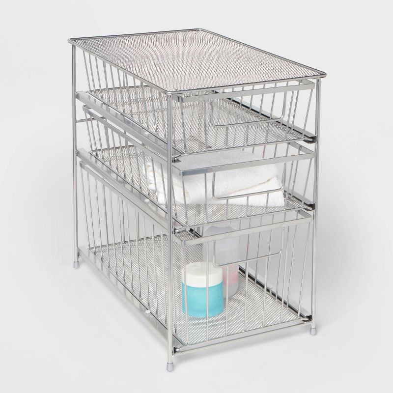 slide 4 of 4, 3 Tier Drawer Chrome - Brightroom™, 1 ct