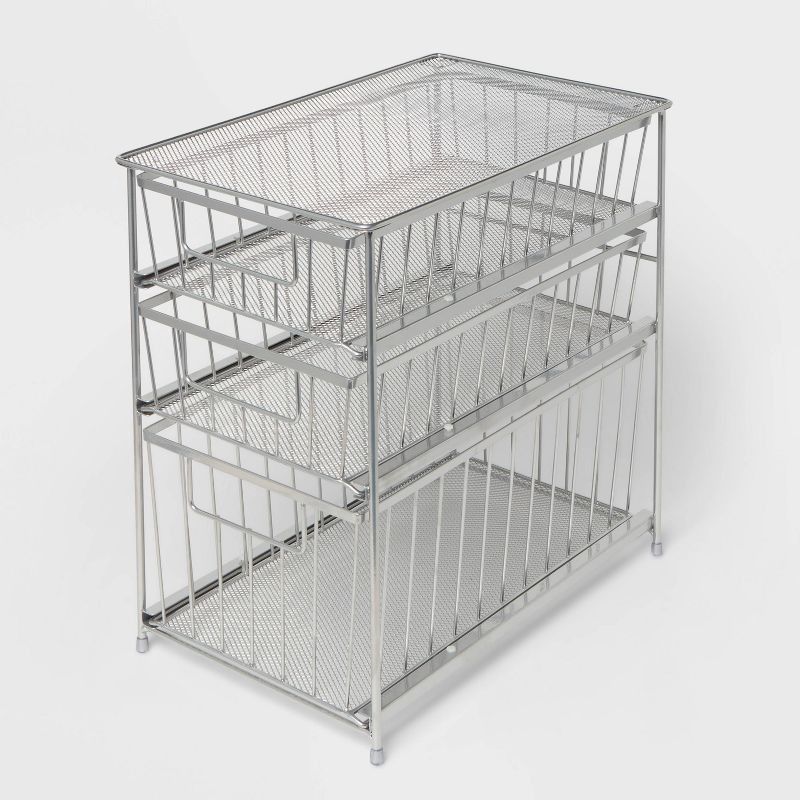 slide 1 of 4, 3 Tier Drawer Chrome - Brightroom™, 1 ct