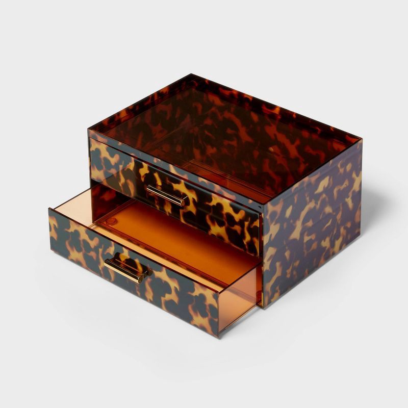 slide 3 of 3, Leopard Print Stacking Drawers - Threshold™, 1 ct