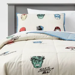 Full/Queen Marvel Icons Kids' Quilt - The Marvel Collection by Pillowfort™
