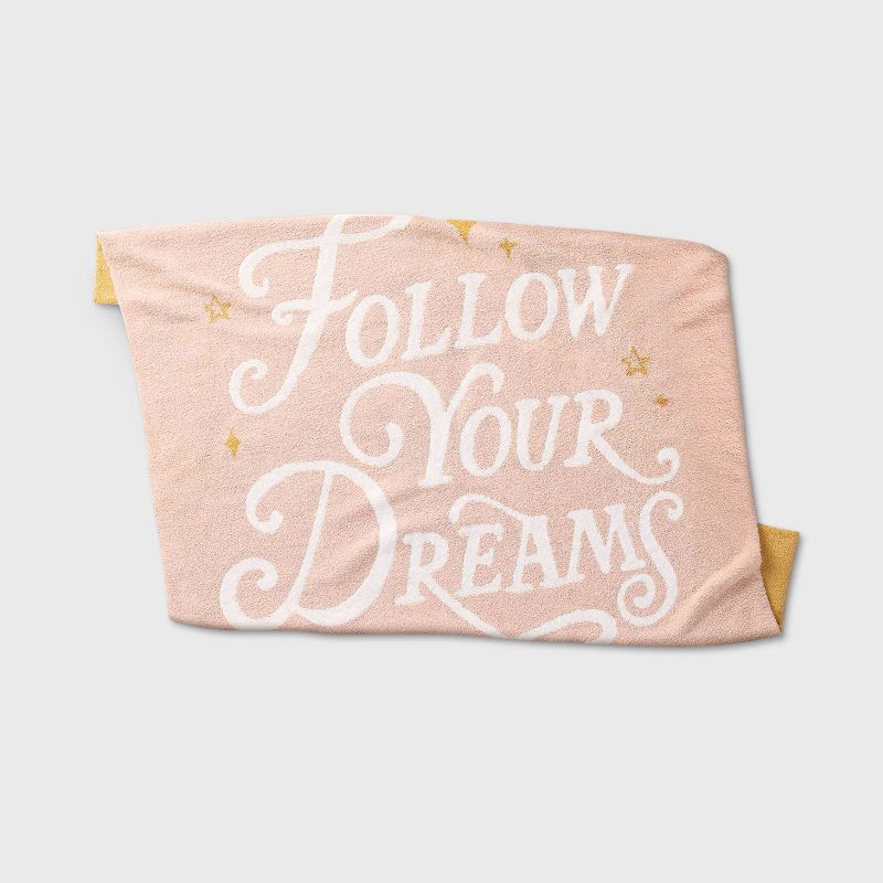 slide 1 of 5, Princess 'Follow Your Dreams' Kids' Throw Blanket - The Disney Collection by Pillowfort™, 1 ct