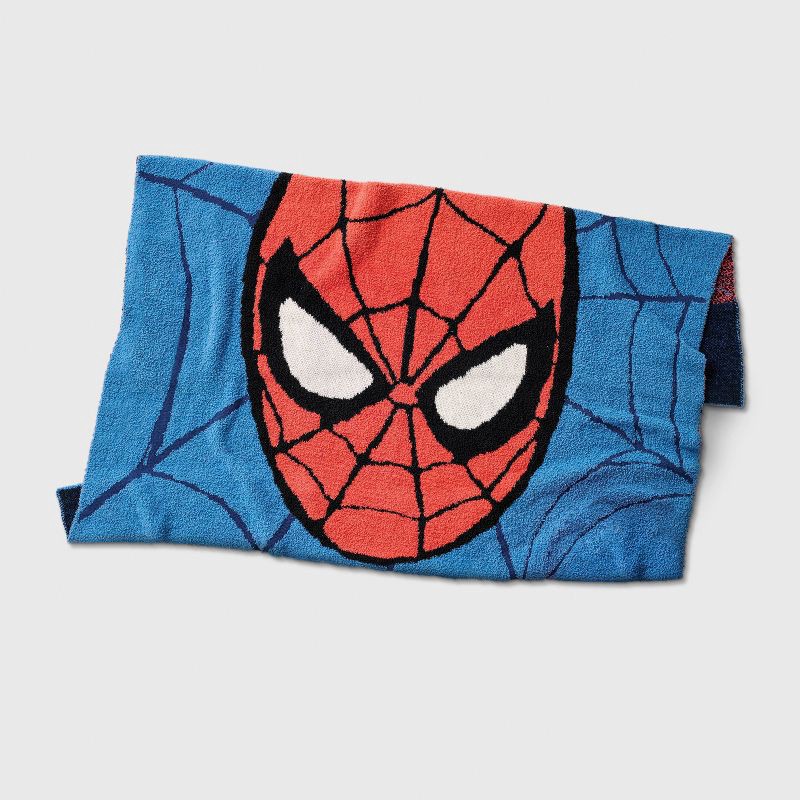 slide 1 of 4, Marvel Spider-Man Mask Knit Kids' Throw Blanket - The Marvel Collection by Pillowfort™, 1 ct