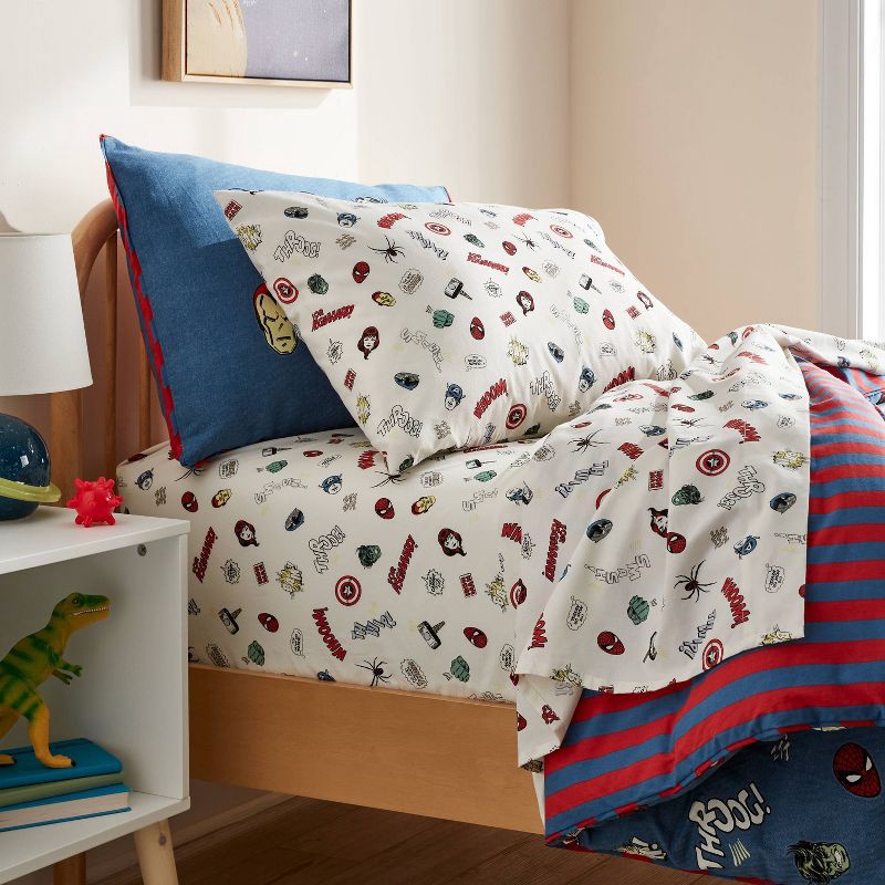 slide 2 of 4, Twin Marvel Icons Kids' Sheet Set - The Marvel Collection by Pillowfort™, 1 ct