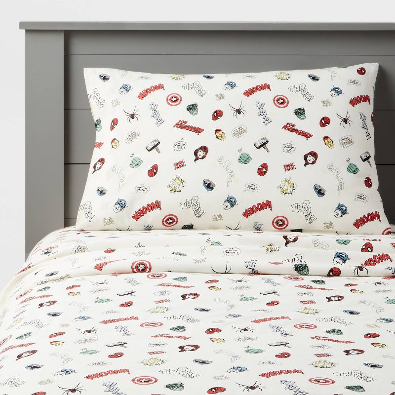 slide 1 of 4, Twin Marvel Icons Kids' Sheet Set - The Marvel Collection by Pillowfort™, 1 ct