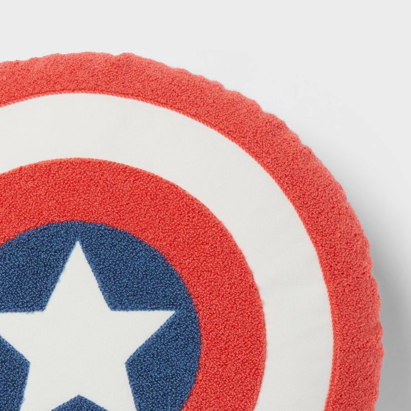 slide 4 of 4, Marvel Captain America Shield Kids' Decorative Throw Pillow - The Marvel Collection by Pillowfort™, 1 ct