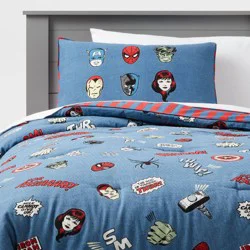 Twin Marvel Glow in the Dark Kids' Comforter - The Marvel Collection by Pillowfort™