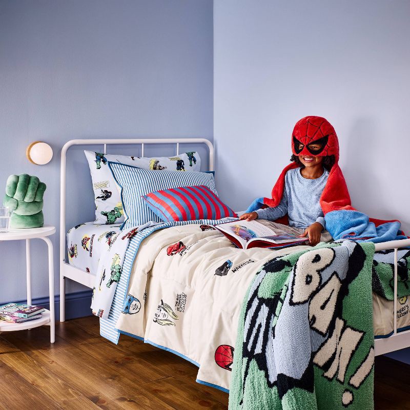 slide 2 of 3, Marvel Spider-Man Kids' Hooded Blanket - The Marvel Collection by Pillowfort™, 1 ct