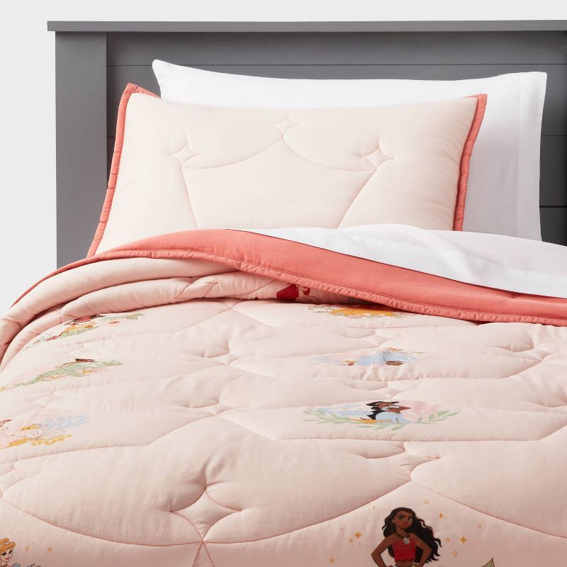 slide 1 of 5, Full/Queen Princess Characters Kids' Quilt - The Disney Collection by Pillowfort™, 1 ct