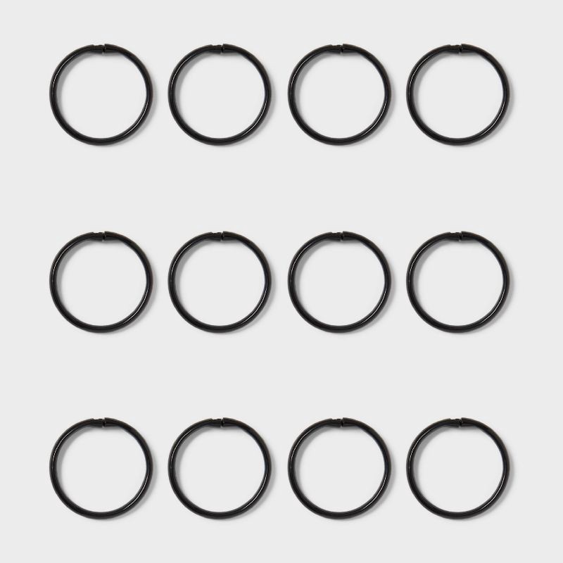 slide 3 of 3, Shower Curtain Rings Black - Room Essentials™, 1 ct