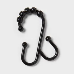 Double Hook Shower Ring Black - Room Essentials™