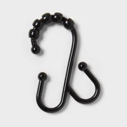 Double Hook Shower Ring Black - Room Essentials™