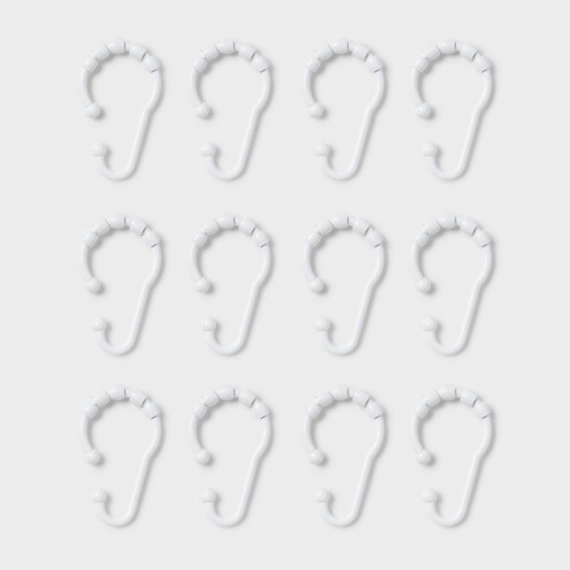 slide 3 of 3, Glide Hook Shower Curtain Rings White - Room Essentials™, 1 ct