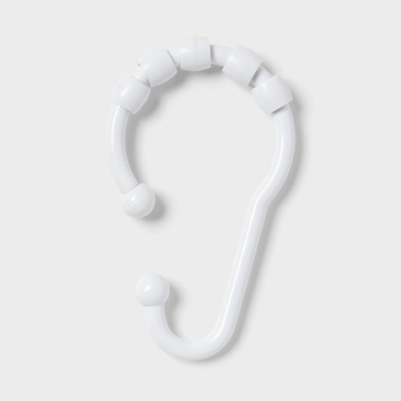 slide 1 of 3, Glide Hook Shower Curtain Rings White - Room Essentials™, 1 ct
