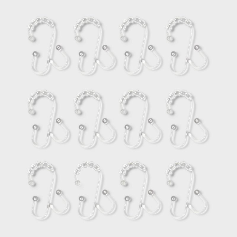 slide 3 of 3, Double Hook Shower Ring Clear - Room Essentials™, 1 ct