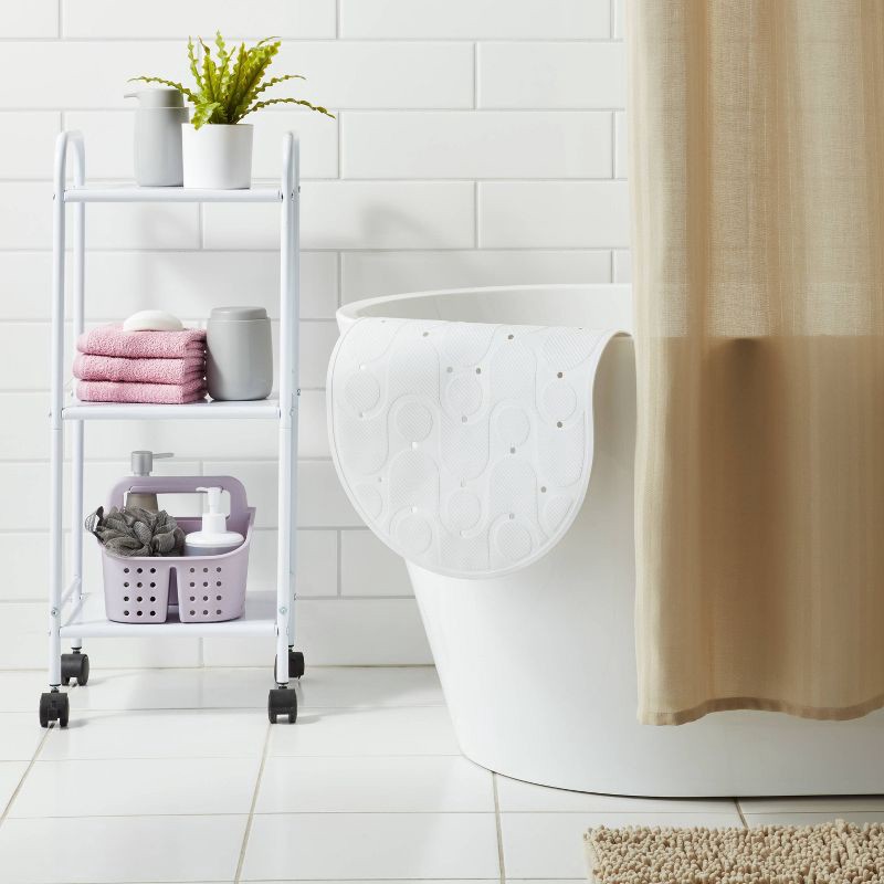 slide 2 of 4, 15"x27" Rounded Bath Mat White - Room Essentials™, 1 ct