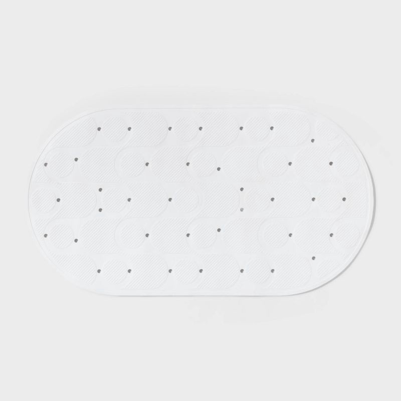 slide 1 of 4, 15"x27" Rounded Bath Mat White - Room Essentials™, 1 ct