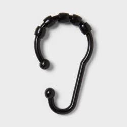 Glide Hook Shower Curtain Rings Black - Room Essentials™