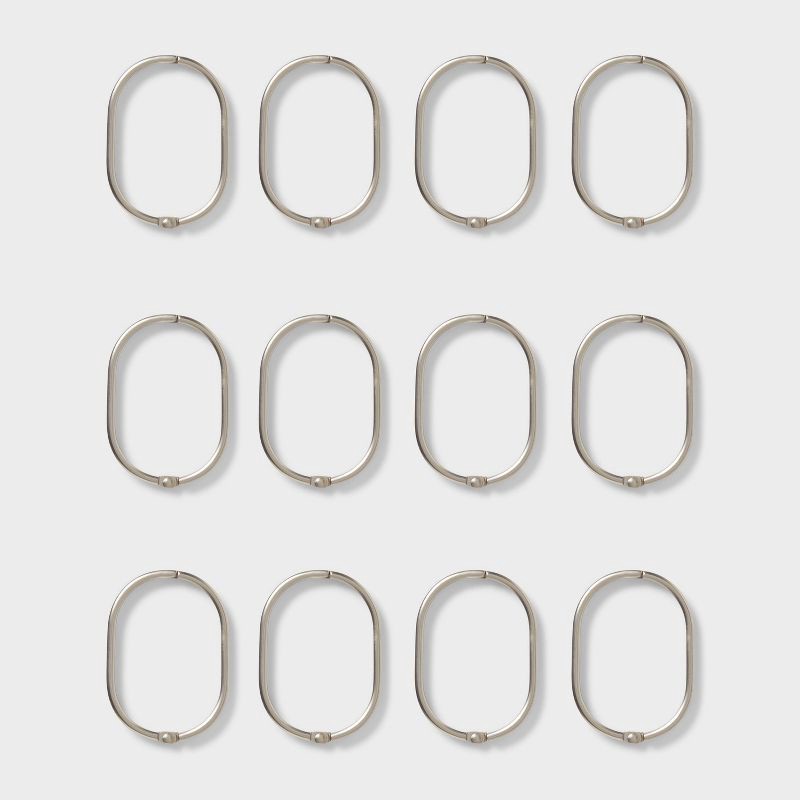 slide 3 of 3, Oval Shower Curtain Rings Nickel - Threshold™, 1 ct