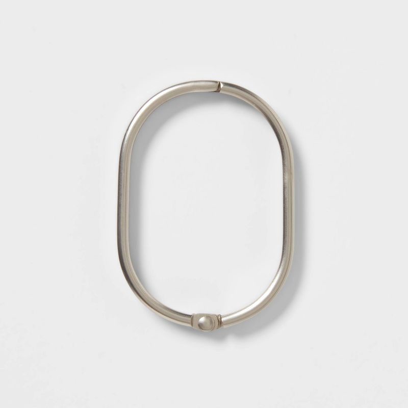 slide 1 of 3, Oval Shower Curtain Rings Nickel - Threshold™, 1 ct