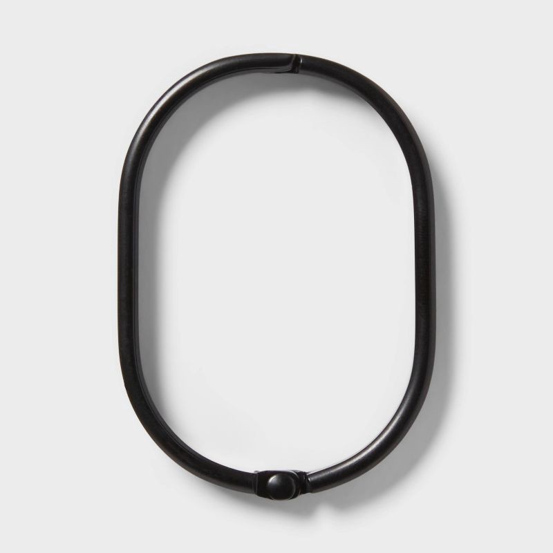 slide 1 of 3, Oval Shower Curtain Rings Black - Threshold™, 1 ct