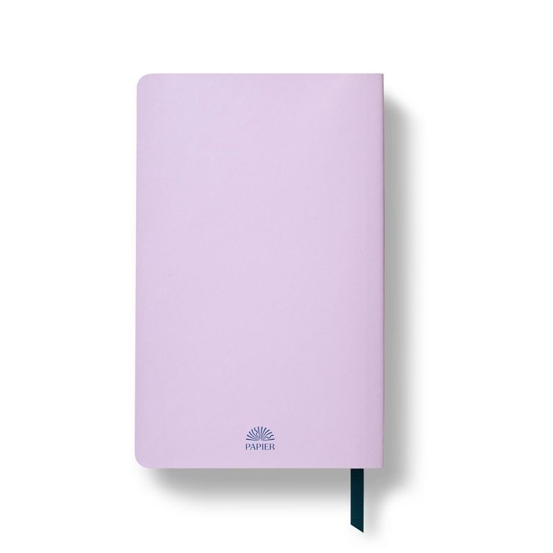 slide 2 of 3, PAPIER 150pg Ruled Notebook Faux Leather Notes Lilac Soft Cover, 1 ct