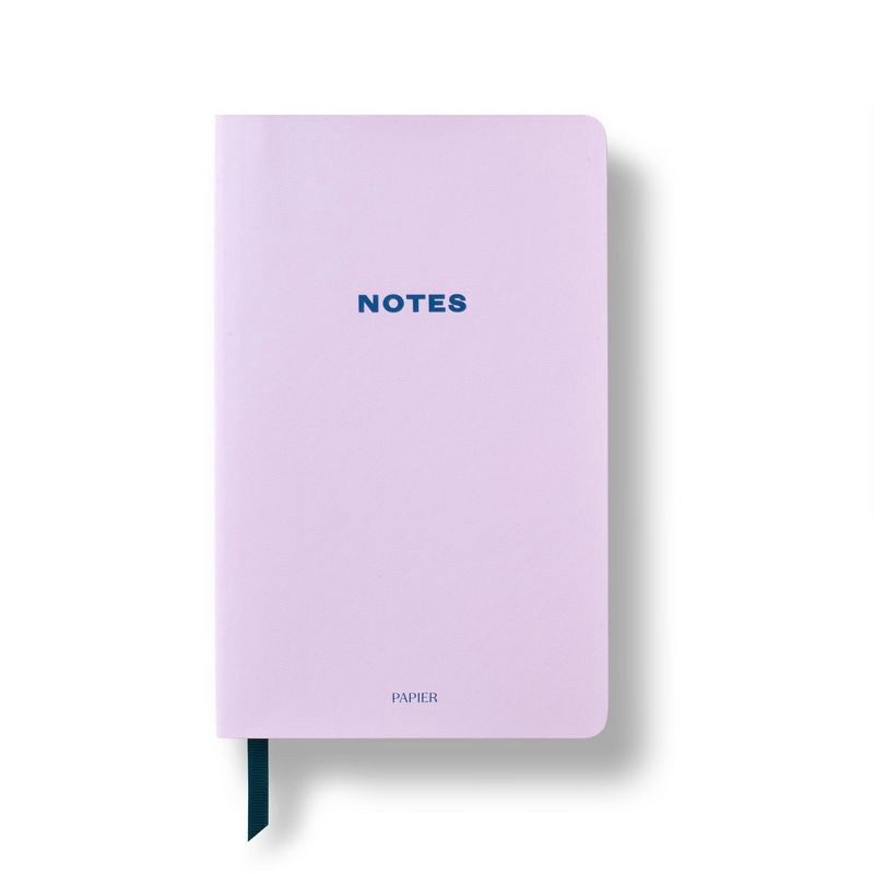 slide 1 of 3, PAPIER 150pg Ruled Notebook Faux Leather Notes Lilac Soft Cover, 1 ct