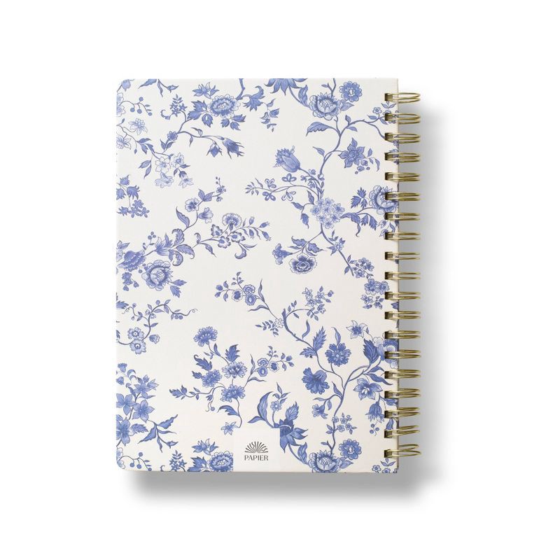 slide 2 of 3, PAPIER 150pg Reading Journal 9.84" Spiral Floral and Text Block Hard Cover, 1 ct