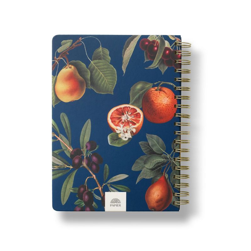 slide 2 of 3, PAPIER 150pg Recipe Journal 9.84"x7.48" Floating Fruit: Guided Spiral Notebook for Recipes, Hard Cover, 1 ct